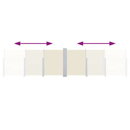 vidaXL Retractable Side Awning Cream 120x600 cm