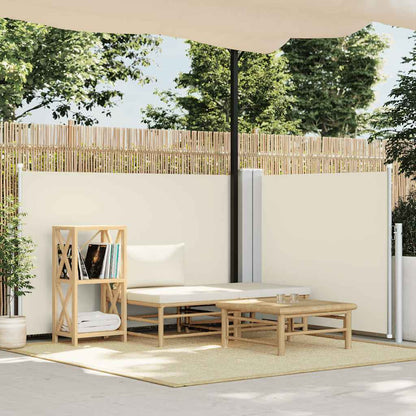 vidaXL Retractable Side Awning Cream 120x600 cm
