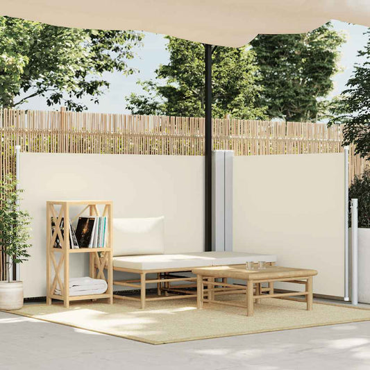 vidaXL Retractable Side Awning Cream 120x600 cm