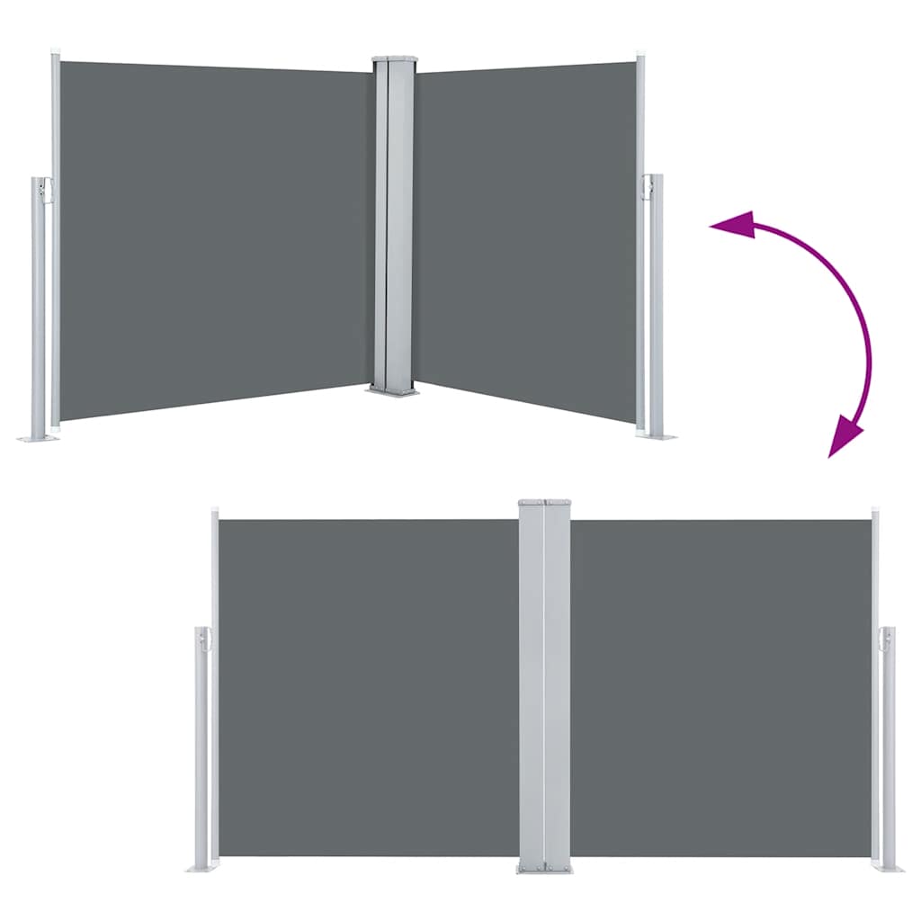 vidaXL Retractable Side Awning Anthracite 120x600 cm