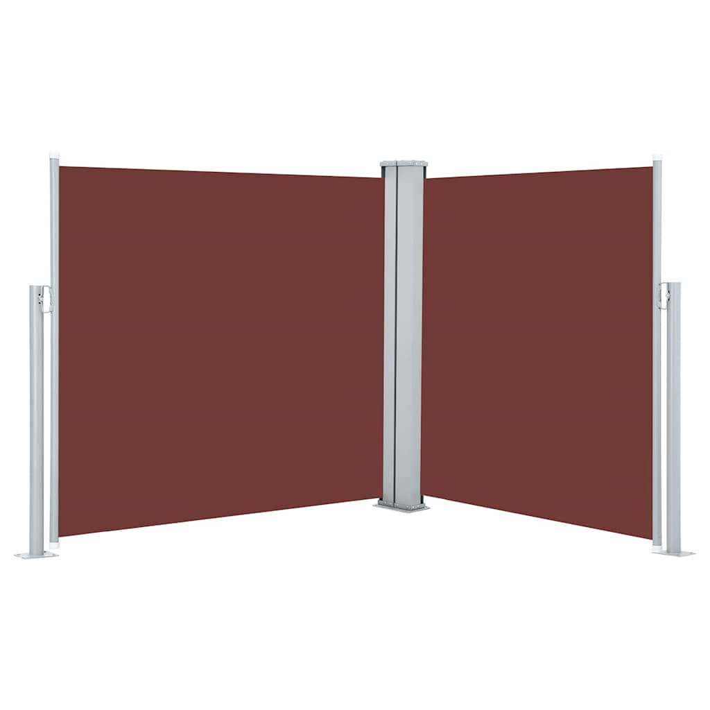 vidaXL Retractable Side Awning Brown 120x600 cm