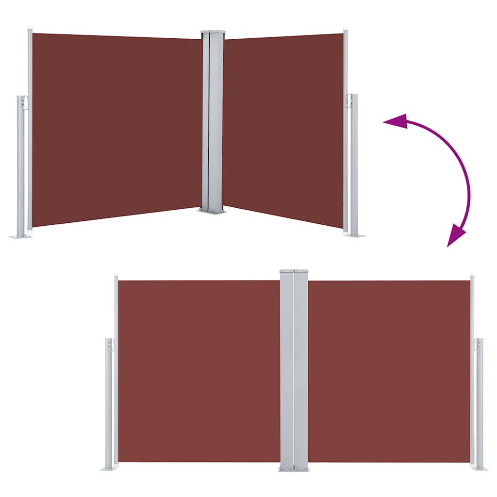 vidaXL Retractable Side Awning Brown 120x600 cm