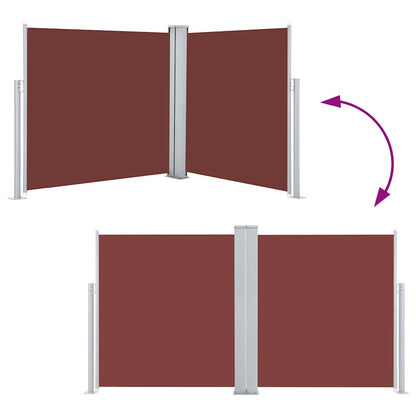 vidaXL Retractable Side Awning Brown 120x600 cm
