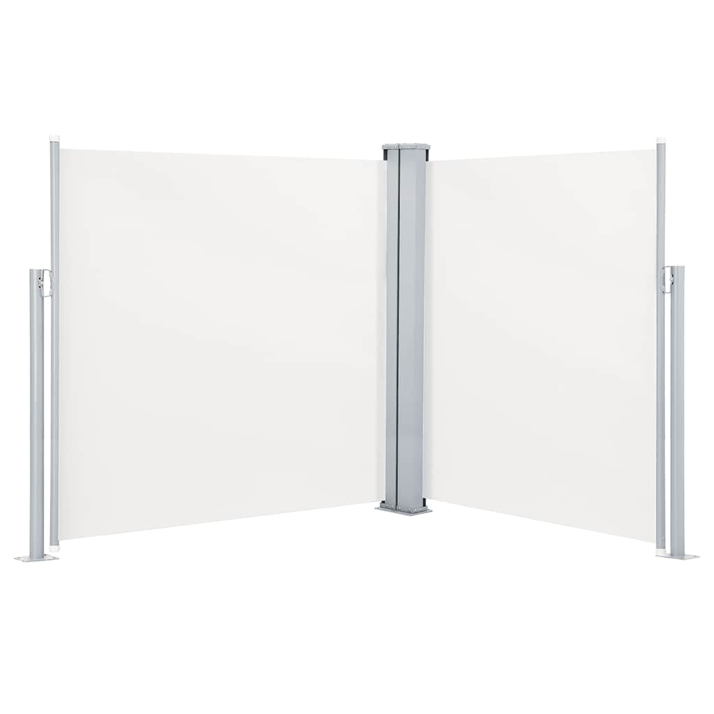 vidaXL Retractable Side Awning Cream 140x600 cm