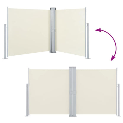 vidaXL Retractable Side Awning Cream 140x600 cm