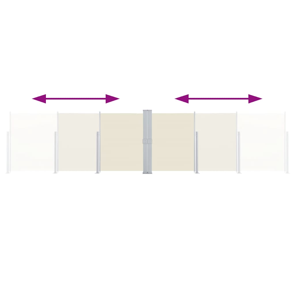 vidaXL Retractable Side Awning Cream 140x600 cm