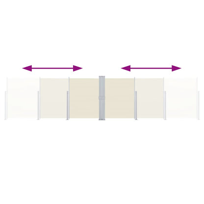 vidaXL Retractable Side Awning Cream 140x600 cm