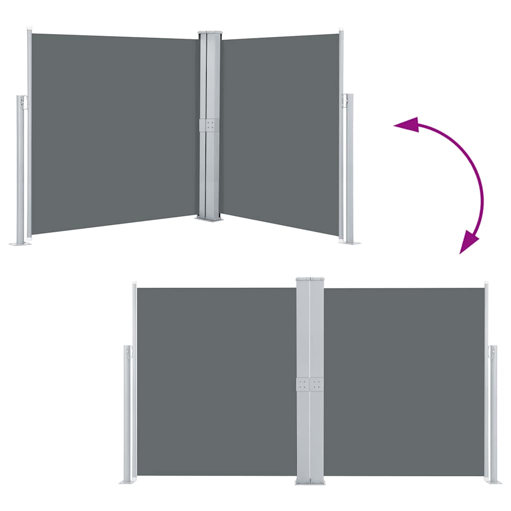 vidaXL Retractable Side Awning Anthracite 140x600 cm