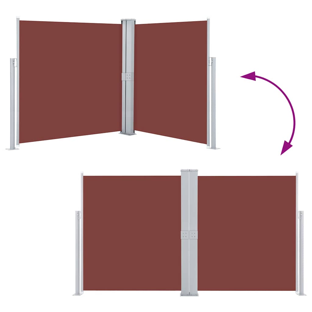 vidaXL Retractable Side Awning Brown 140x600 cm