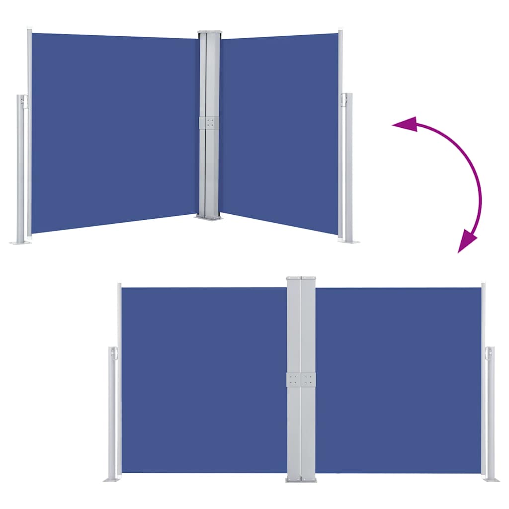 vidaXL Retractable Side Awning Blue 140x600 cm