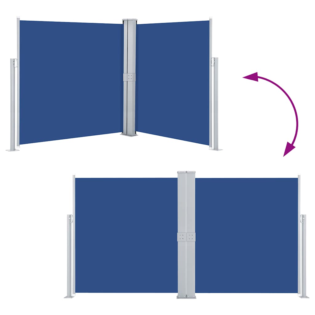 vidaXL Retractable Side Awning Blue 160x600 cm