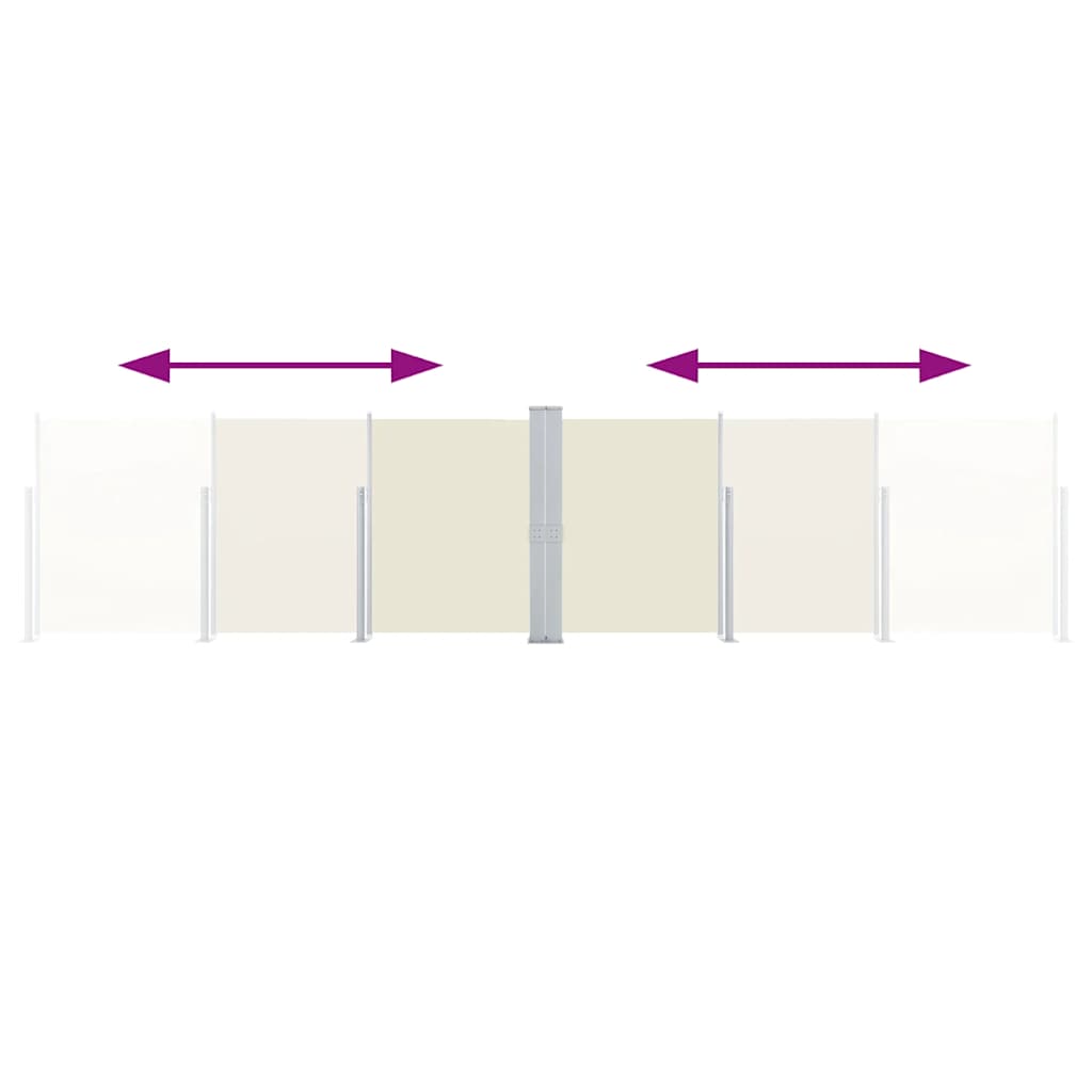 vidaXL Patio Retractable Double Side Awning 170x600 cm Cream