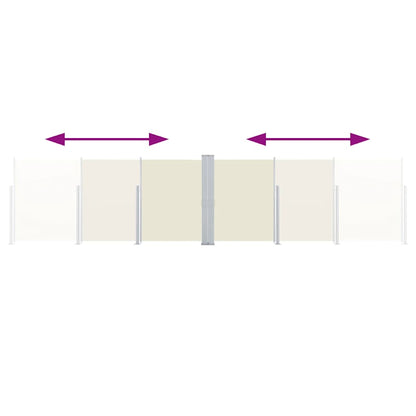 vidaXL Patio Retractable Double Side Awning 170x600 cm Cream