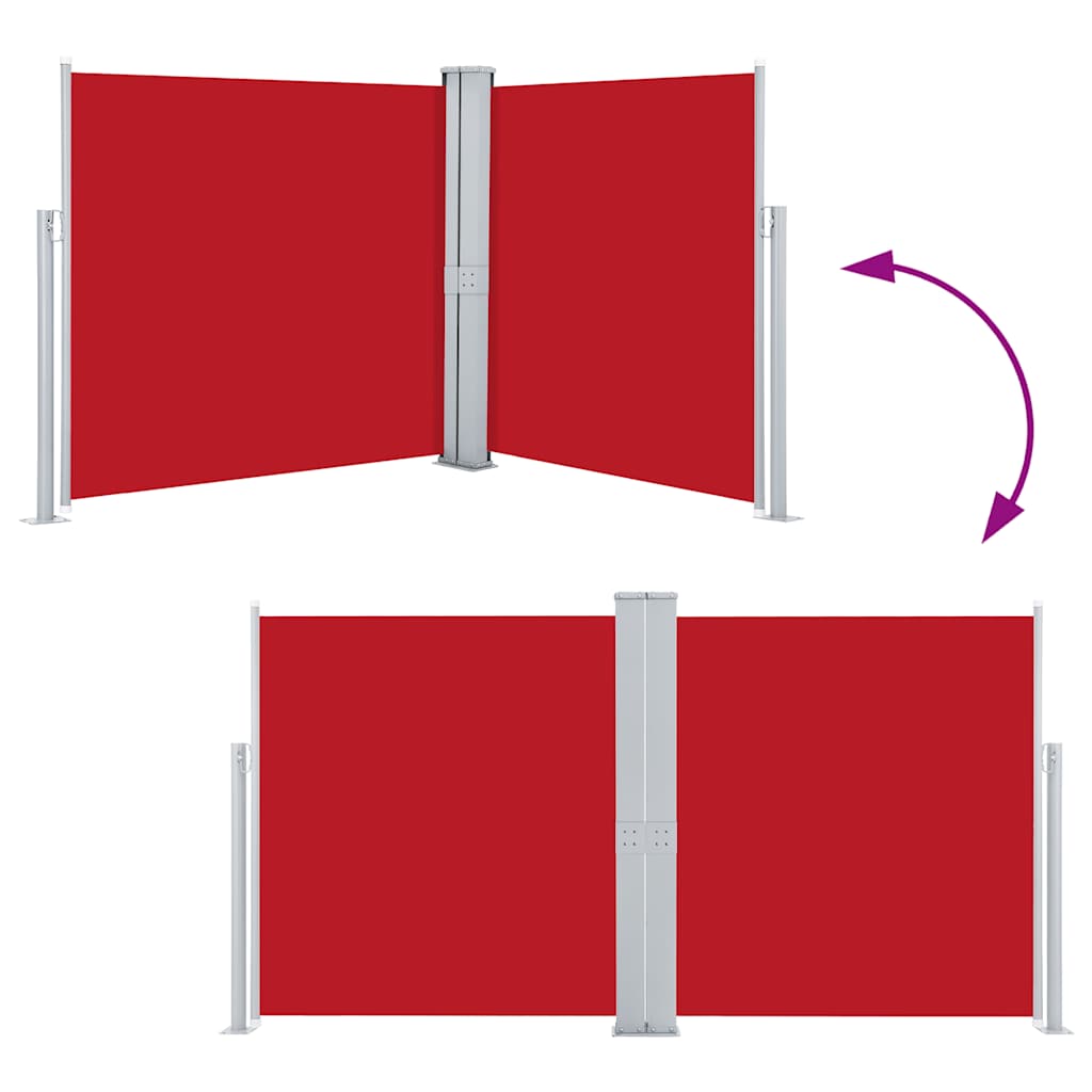 vidaXL Retractable Side Awning 170x600 cm Red