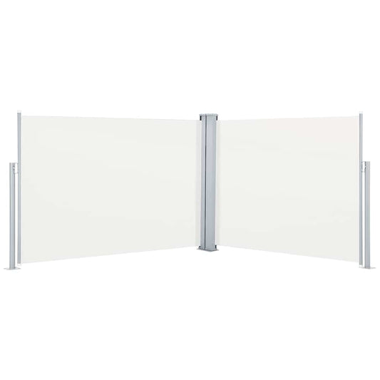 vidaXL Retractable Side Awning Cream 100x1000 cm