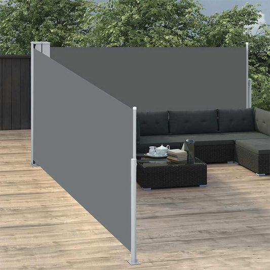 vidaXL Side Awning | Anthracite | Polyester with PU coating | 100x1000cm