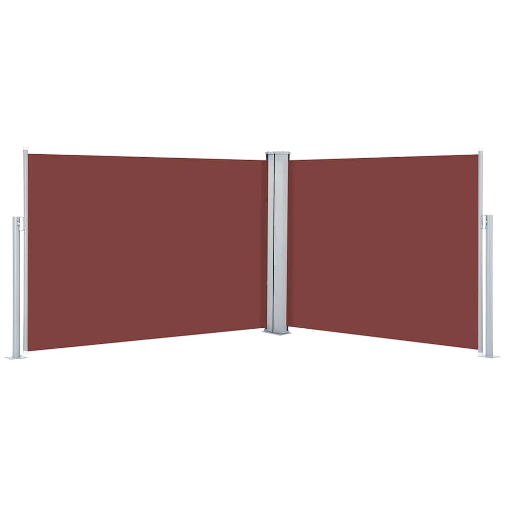 48475 vidaXL Retractable Side Awning Brown 100x1000 cm