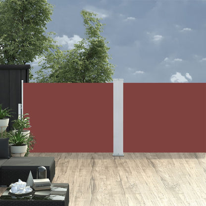 vidaXL Side Awning | Brown | Polyester | Large | Retractable | Modern