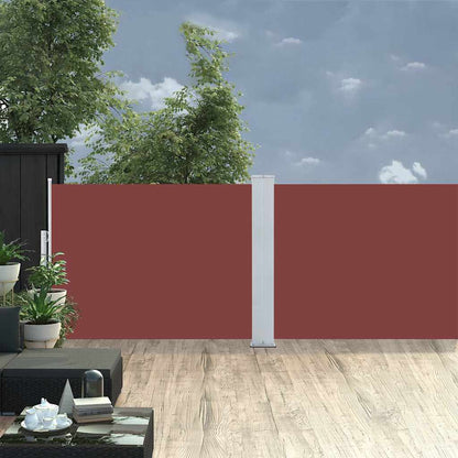 48475 vidaXL Retractable Side Awning Brown 100x1000 cm
