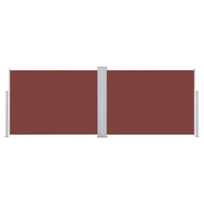 vidaXL Side Awning | Brown | Polyester | Large | Retractable | Modern