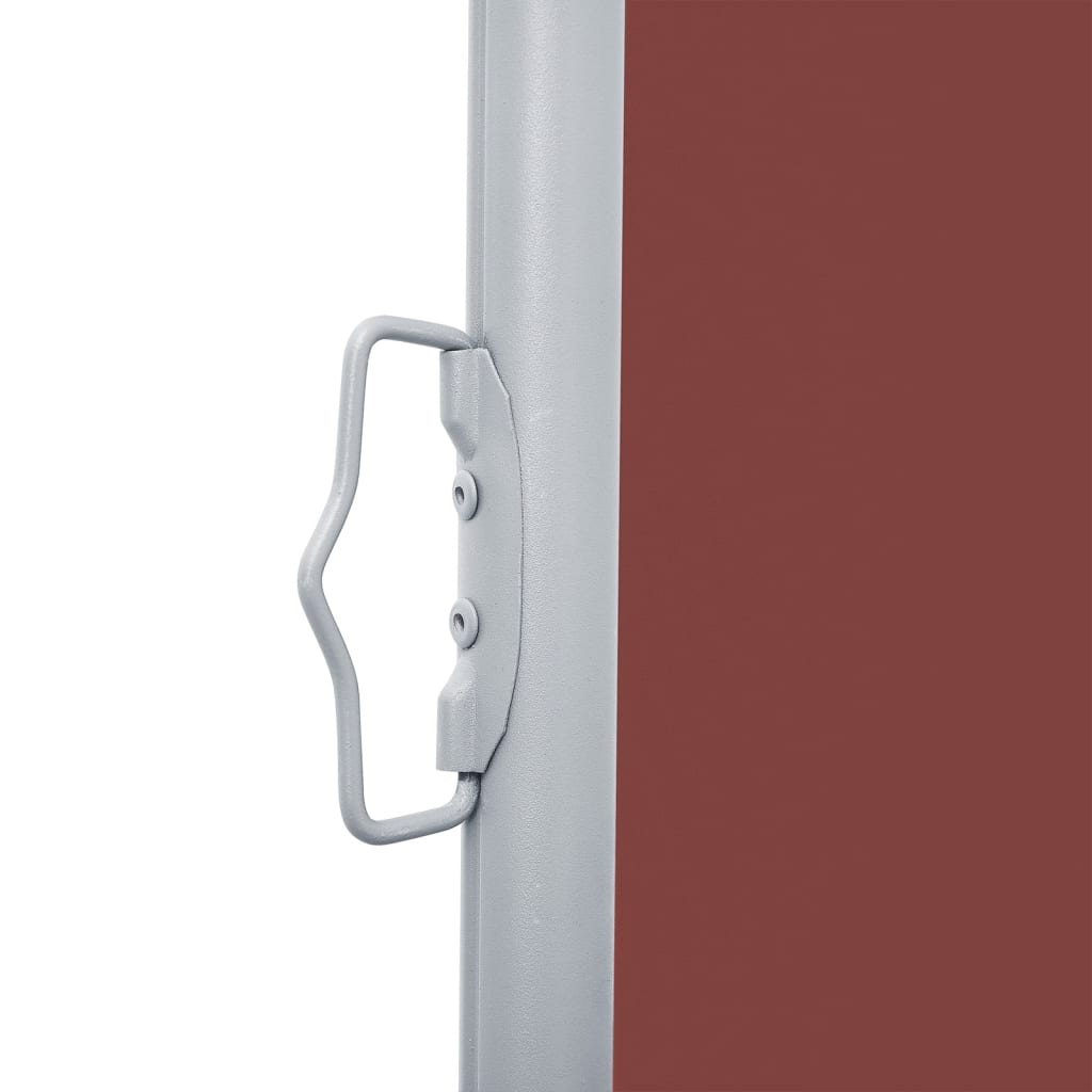 vidaXL Side Awning | Brown | Polyester | Large | Retractable | Modern