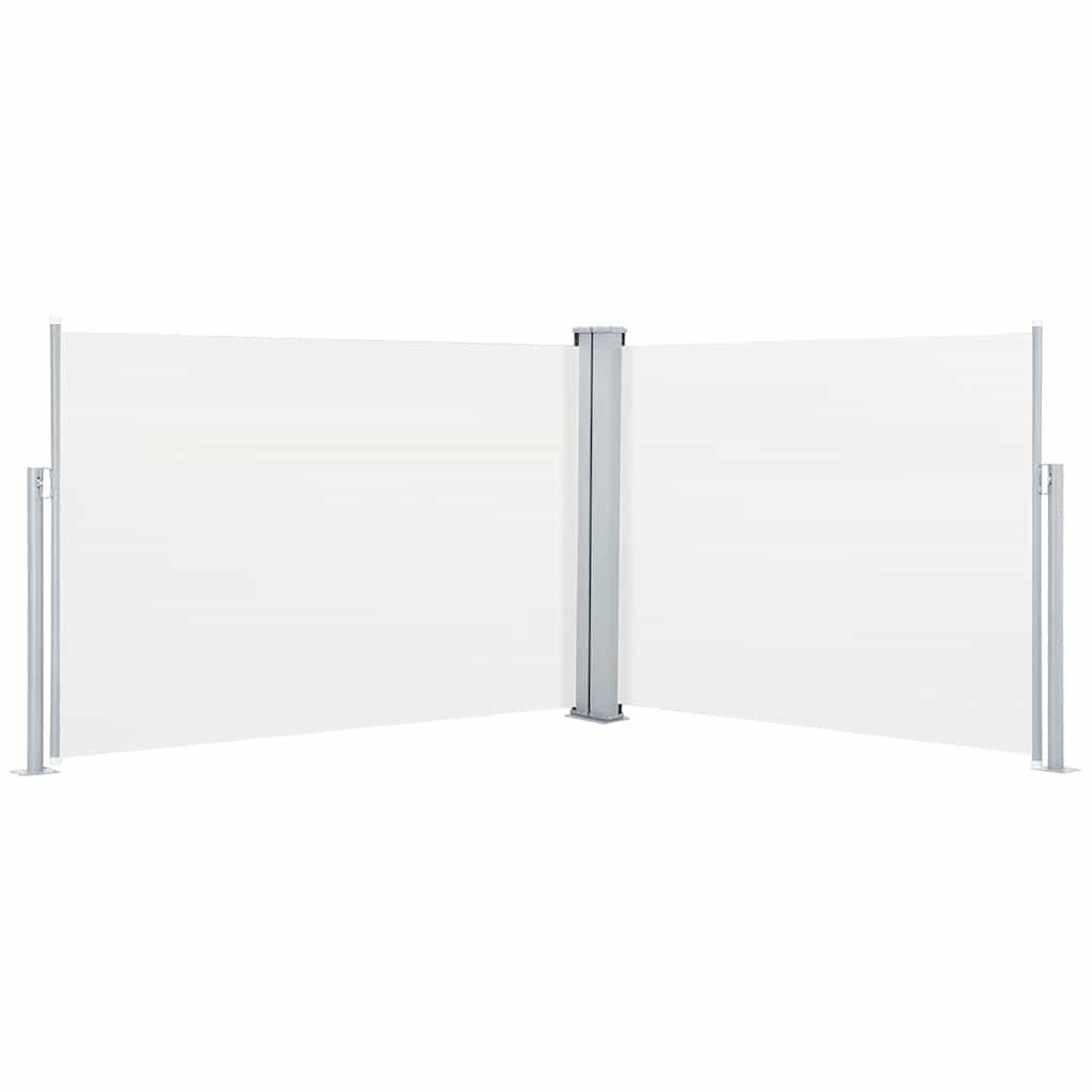 vidaXL Retractable Side Awning Cream 120x1000 cm