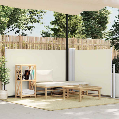 vidaXL Retractable Side Awning Cream 120x1000 cm