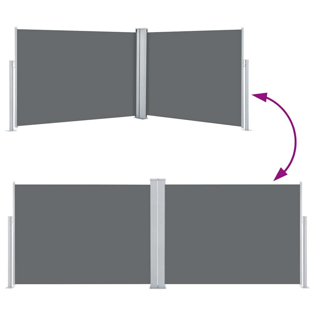 vidaXL Retractable Side Awning Anthracite 120x1000 cm