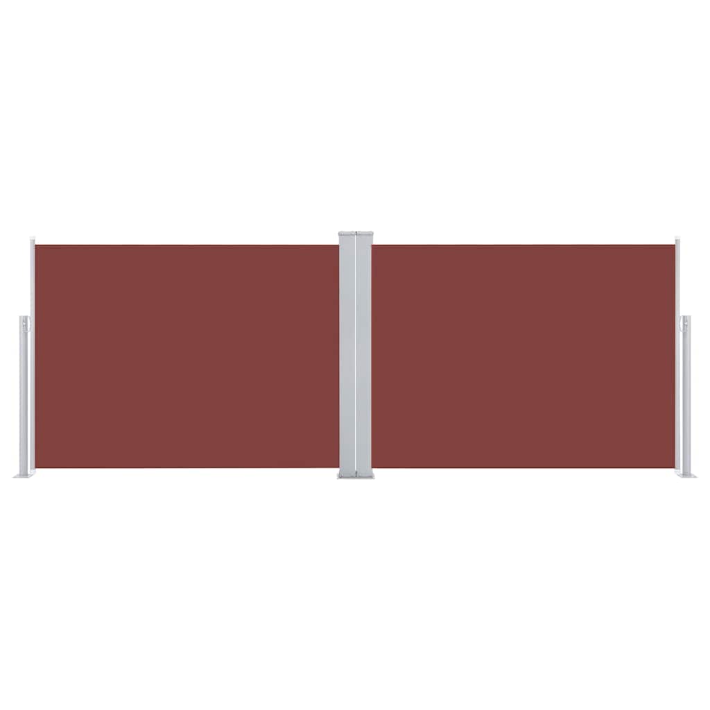 vidaXL Retractable Side Awning Brown 120x1000 cm