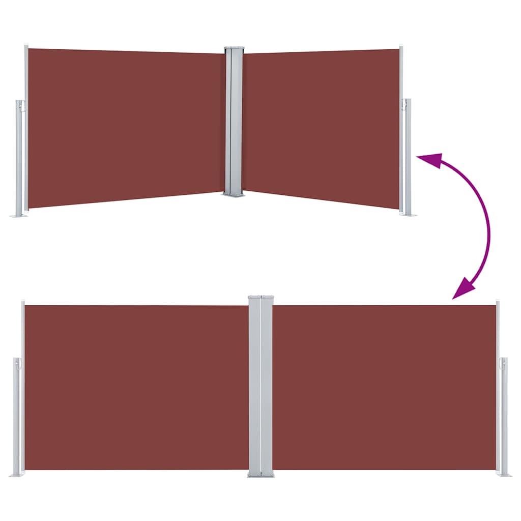 vidaXL Retractable Side Awning Brown 120x1000 cm