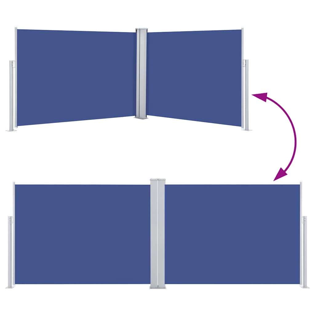 vidaXL Retractable Side Awning Blue 120x1000 cm