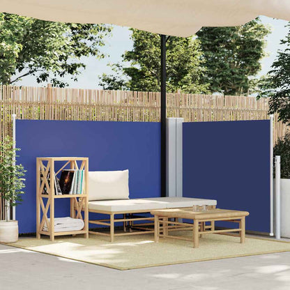 48482 vidaXL Retractable Side Awning Blue 120x1000 cm