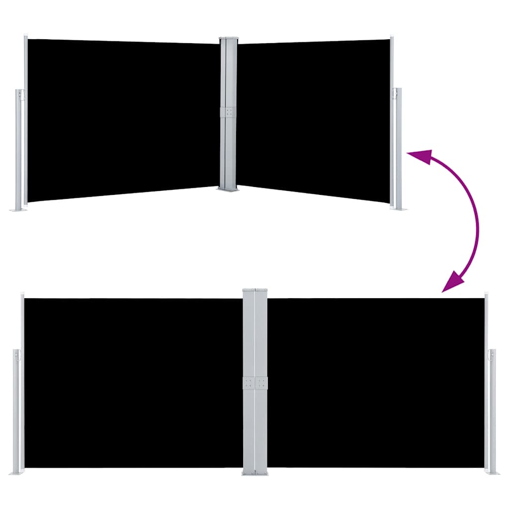 vidaXL Retractable Side Awning Black 140x1000 cm