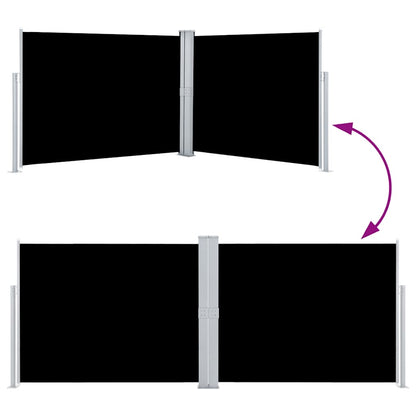 vidaXL Retractable Side Awning Black 140x1000 cm