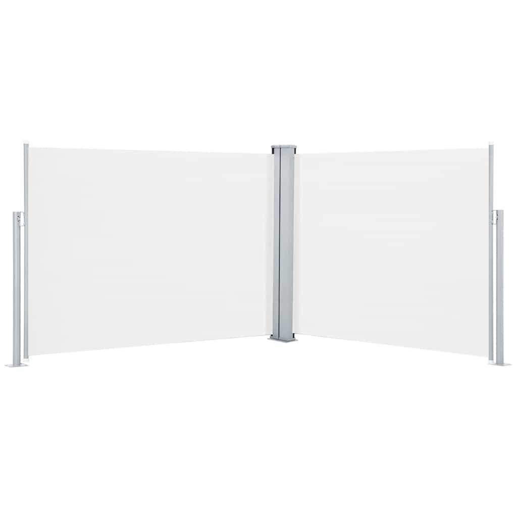 vidaXL Retractable Side Awning Cream 140x1000 cm