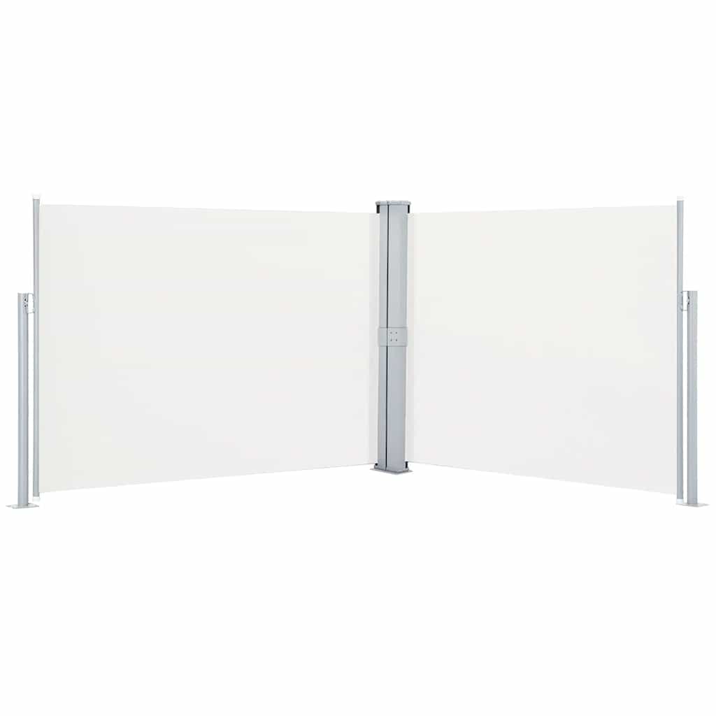 vidaXL Retractable Side Awning Cream 140x1000 cm