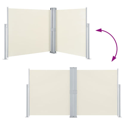 vidaXL Retractable Side Awning Cream 140x1000 cm