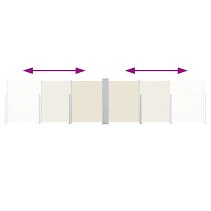 vidaXL Retractable Side Awning Cream 140x1000 cm