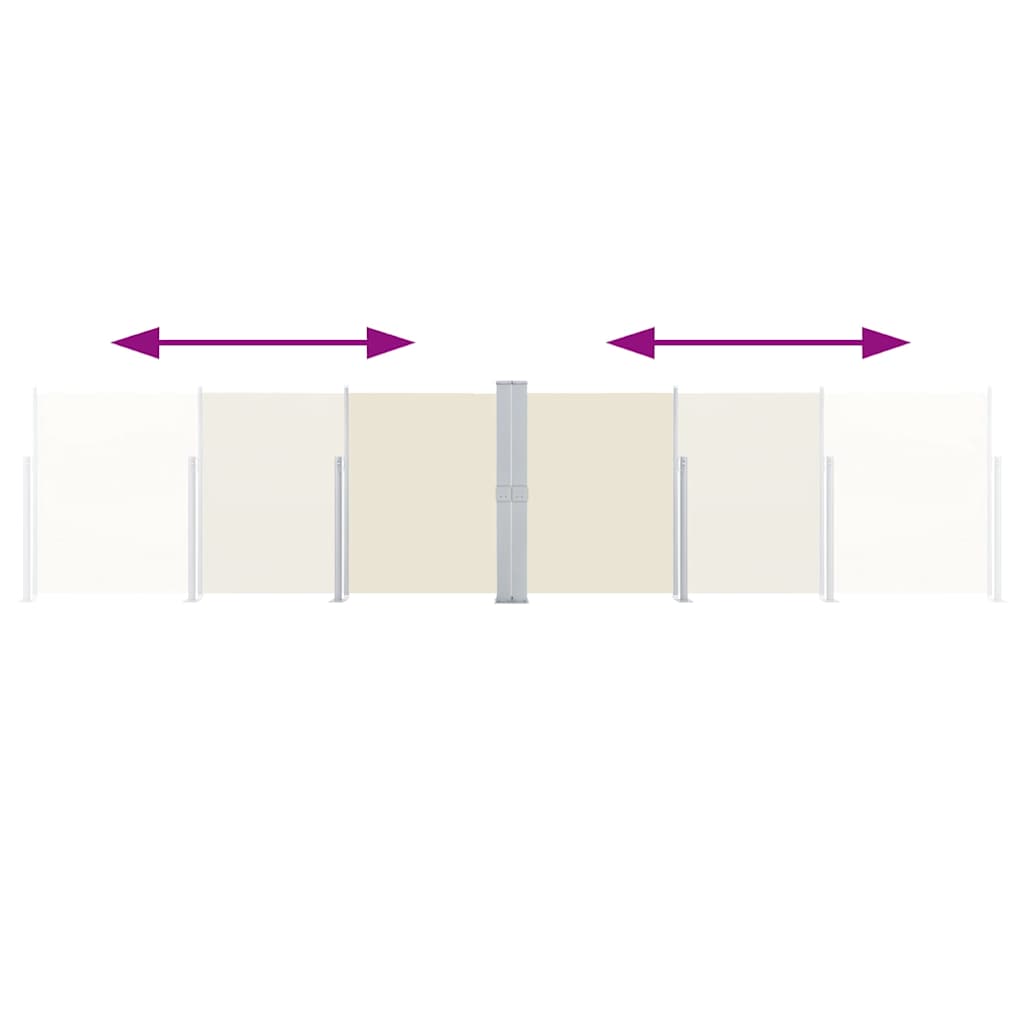 vidaXL Retractable Side Awning Cream 140x1000 cm