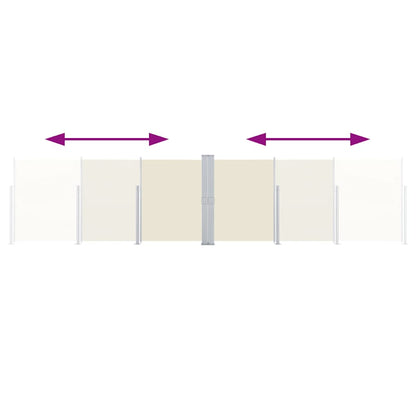 vidaXL Retractable Side Awning Cream 140x1000 cm