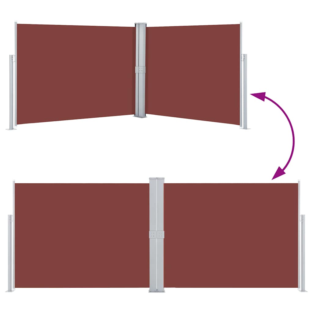vidaXL Retractable Side Awning Brown 140x1000 cm