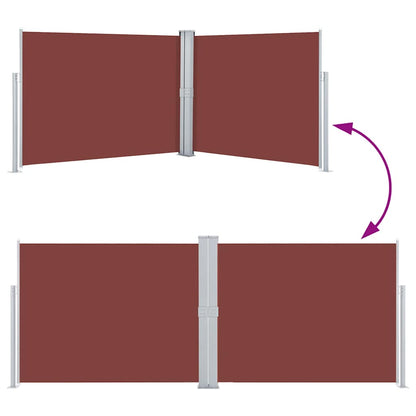 vidaXL Retractable Side Awning Brown 140x1000 cm