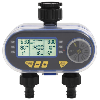 vidaXL Digital Water Timer | Black, Blue, Grey | ABS | Medium