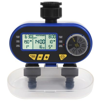 vidaXL Digital Water Timer | Black, Blue, Grey | ABS | Medium