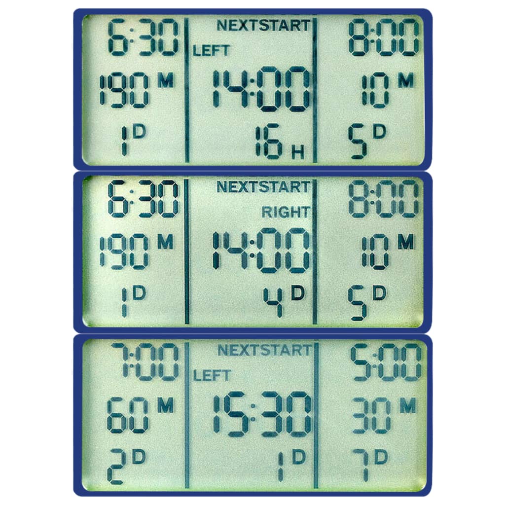 vidaXL Digital Water Timer | Black, Blue, Grey | ABS | Medium