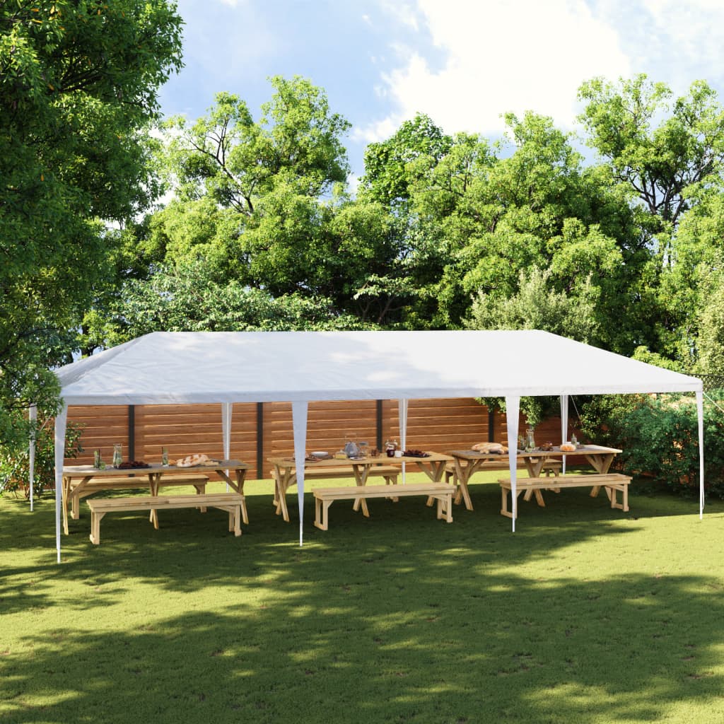 vidaXL Party Tent | White | Polyethylene roof, Iron frame | Large | Durable