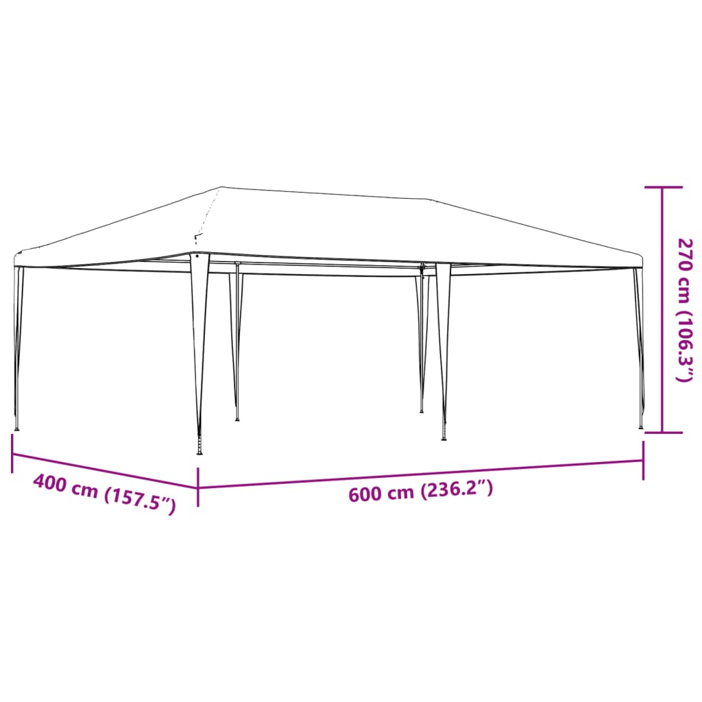 vidaXL Partytent | Blue | Polyethylene | 4x6 m | UV-resistant materials