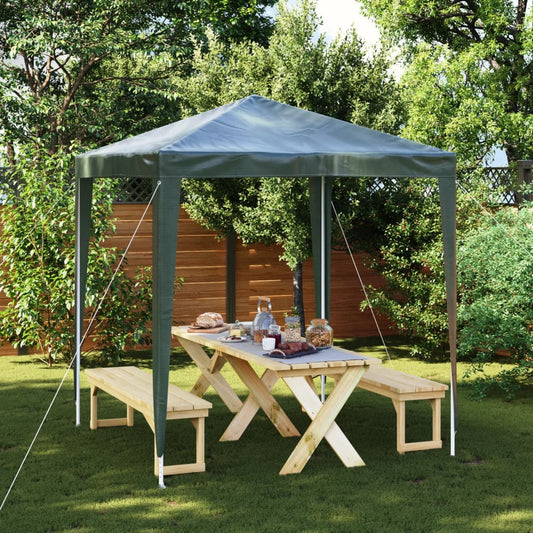 vidaXL Party Tent | Green | PE (polyethylene) canopy, steel frame | 2x2 meters