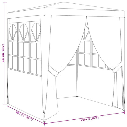 vidaXL Professional Party Tent with Side Walls 2x2 m Blue 90 g/m²