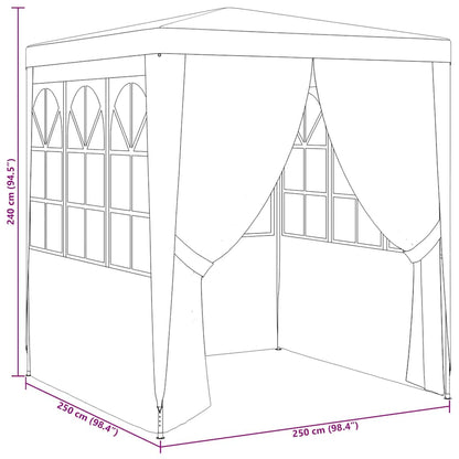 vidaXL Party Tent | Blue | Polyethylene | 2.5 x 2.5 meters | Foldable